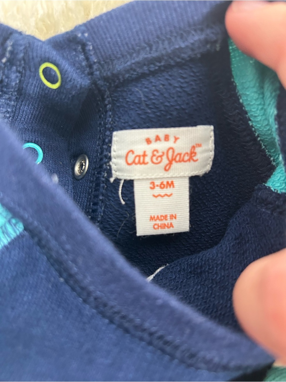 Cat & Jack Infant Boys Blue Teal "Dream Big" Pullover Fleece Sweater 3-6M - Picture 3 of 4